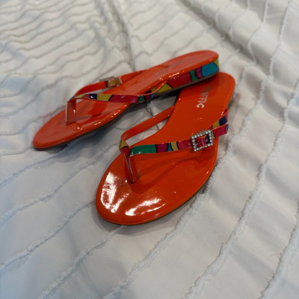 Orange Traffic sandals